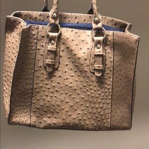 Faux ostrich shoulder purse